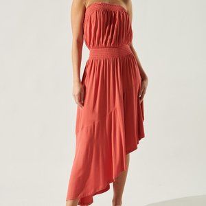 Sugarlips asymmetric strapless Tube dress Elastic waist Midi Length XS S M L